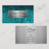 Elegant Blauwgroen Crystal Visitekaartje (Voorkant / Achterkant)