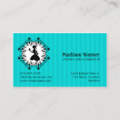 Elegant Blauwgroen Cupcake Lady Visitekaartje (Achterkant)