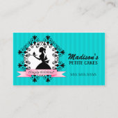 Elegant Blauwgroen Cupcake Lady Visitekaartje (Voorkant)
