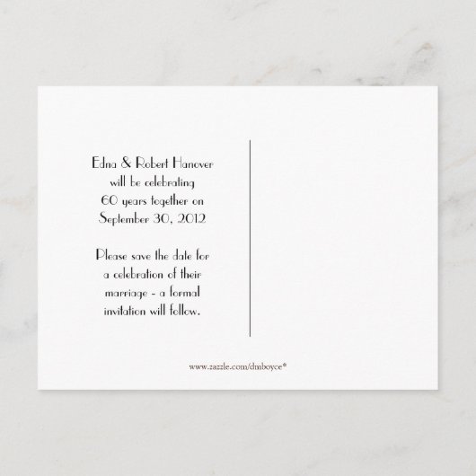 Elegant Blauwgroen Damask Jubileum Bewaar de datum Aankondigingskaart (Achterkant)