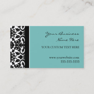 Elegant Blauwgroen Damask Visitekaartjes