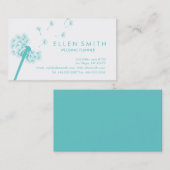 Elegant Blauwgroen Dandelion Visitekaartje (Voorkant / Achterkant)