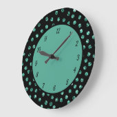 Elegant Blauwgroen diamant Pareltjes Glam Sparkle Grote Klok (Hoek)