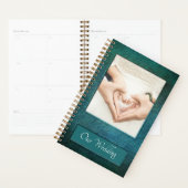 Elegant Blauwgroen Ebossed Wedding Planner (Display)