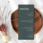 Elegant Blauwgroen en Blush Art Deco Tall Dinner Menu<br><div class="desc">Minimalistisch Elegant Art Deco Wedding Tall Dinner Menu in Blauwgroen en dubbelzinnig</div>