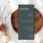 Elegant Blauwgroen en Blush Art Deco Tall Dinner Menu