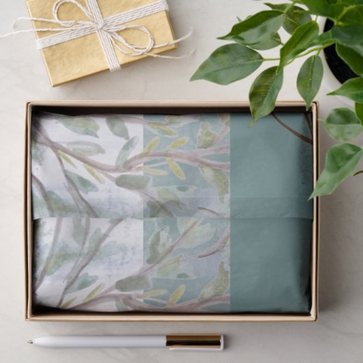 Elegant Blauwgroen en bruin Tissuepapier (Geschenk)