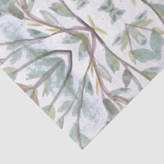 Elegant Blauwgroen en bruin Tissuepapier (Detail)