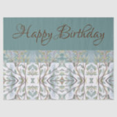 Elegant Blauwgroen en bruin Tissuepapier (Voorkant)