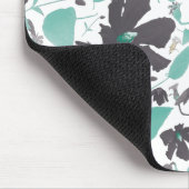 Elegant Blauwgroen en bruine bloesems Muismat (Hoek)