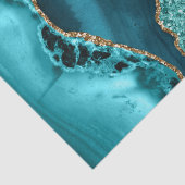 Elegant Blauwgroen en Gold Glitter Ocean Agate Tissuepapier (Detail)