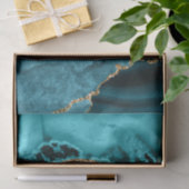 Elegant Blauwgroen en Gold Glitter Ocean Agate Tissuepapier (Geschenk)