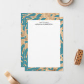 Elegant Blauwgroen en Gold Note-kaarten Notitiekaartje (Voorkant / Achterkant in situ)