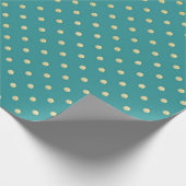 Elegant Blauwgroen en Gold Polka Dots Pattern Cadeaupapier (Hoek)