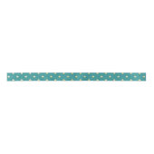 Elegant Blauwgroen en Gold Polka Dots Pattern Satijnen Lint (Voorkant)