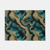 Elegant Blauwgroen en gouden Glitter Agaat Pattern Deurmat (Voorkant)