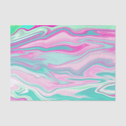 Elegant Blauwgroen en roze marmer Patroon Tissuepapier (Voorkant)