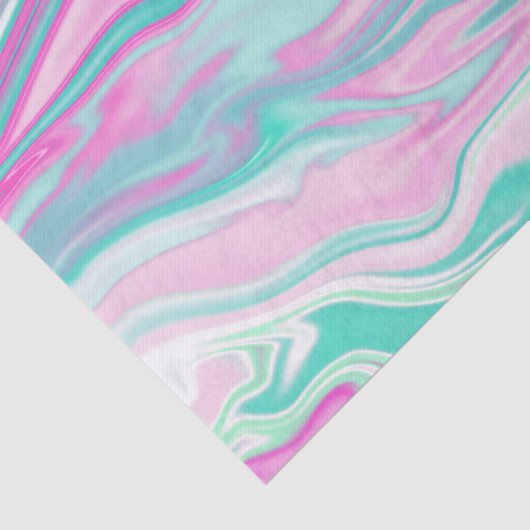 Elegant Blauwgroen en roze marmer Patroon Tissuepapier (Detail)