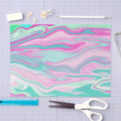 Elegant Blauwgroen en roze marmer Patroon Tissuepapier (Craft)