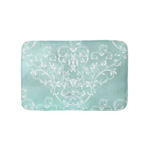 Elegant Blauwgroen en White Damask Badmat