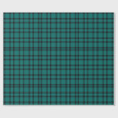 Elegant Blauwgroen en zwart Tartan Plaid Pattern Cadeaupapier (Vlak)