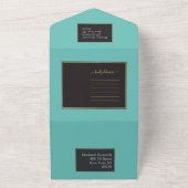 Elegant Blauwgroen Fab All In One Uitnodiging (Buitenkant)