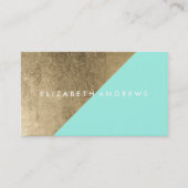 Elegant blauwgroen faux Gold foil modern make-up k Visitekaartje (Voorkant)