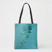 elegant blauwgroen floreel tas (Voorkant)