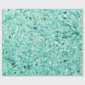 elegant blauwgroen foliepatroon cadeaupapier (Vlak)