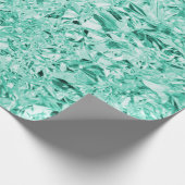 elegant blauwgroen foliepatroon cadeaupapier (Hoek)