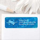 Elegant Blauwgroen gebrand weefsel Etiket (Insitu)