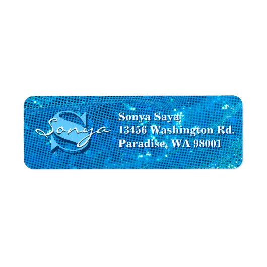 Elegant Blauwgroen gebrand weefsel Etiket (Voorkant)