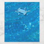 Elegant Blauwgroen gebrand weefsel Wijn Etiket (Enkel label)