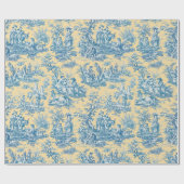 Elegant  blauwgroen geel toile de jouy cadeaupapier (Vlak)