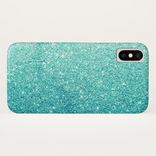 Elegant Blauwgroen Glitter Case-Mate iPhone Case (Achterkant (horizontaal))