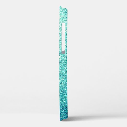 Elegant Blauwgroen Glitter Case-Mate iPhone Case (Achterkant / Links)