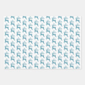 Elegant Blauwgroen Glitter-kerstrendiertje Silhoue Inpakpapier Vel (Voorkant 3)