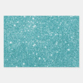 Elegant Blauwgroen Glitter-kerstrendiertje Silhoue Inpakpapier Vel (Voorkant 2)