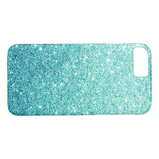 Elegant Blauwgroen Glitter Luxury iPhone 7 Hoesje (Achterkant (Horizontaal))
