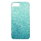 Elegant Blauwgroen Glitter Luxury iPhone 7 Hoesje (Achterkant)