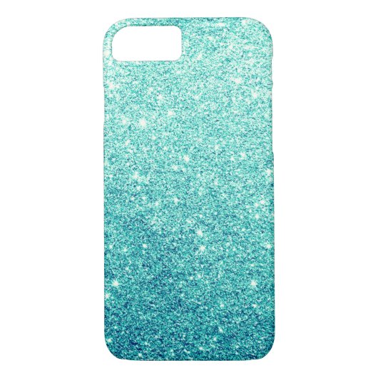 Elegant Blauwgroen Glitter Luxury iPhone 7 Hoesje (Achterkant)