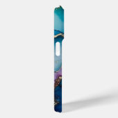 Elegant Blauwgroen Glitter Marmeren iPhone 15 Pro Case-Mate iPhone Case (Achterkant / Rechts)