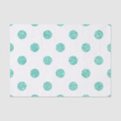 Elegant Blauwgroen Glitter Polka Dots Patroon Tissuepapier (Voorkant)