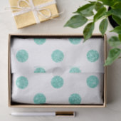 Elegant Blauwgroen Glitter Polka Dots Patroon Tissuepapier (Geschenk)