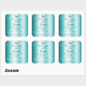 Elegant Blauwgroen Glitter Product Labels monogram (Vel)