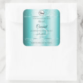 Elegant Blauwgroen Glitter Product Labels monogram (Tas)
