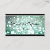 Elegant Blauwgroen glitter Sparkle Stars Black Mod Visitekaartje (Voorkant)