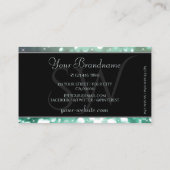 Elegant Blauwgroen glitter Sparkle Stars Initialen Visitekaartje (Achterkant)