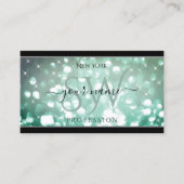 Elegant Blauwgroen glitter Sparkle Stars Initialen Visitekaartje (Voorkant)