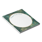 Elegant Blauwgroen Gold Abstract oliepatroon Notitieblok (Schuin)